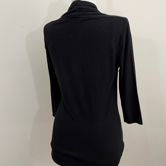 Grace Elements sz sm knit top zipper accent black - Picture 3 of 9